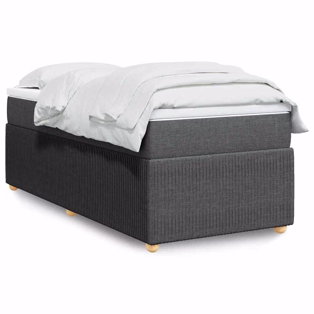 vidaXL Giroletto a Molle Ibrido con Materasso in Tessuto Grigio e Bianco L/P/H: 100 x 200 cm