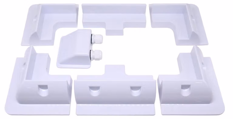 Kit di montaggio per pannelli solari, composto da 7 elementi, in plastica ABS, adatto per camper, caravan e imbarcazioni