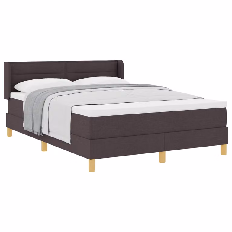 Letto a molle con materasso vidaXL in tessuto marrone scuro L 160 x P 200 cm