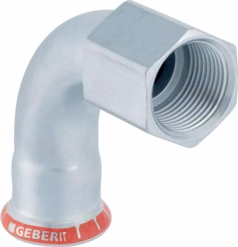 Geberit curva di transizione Mapress Acciaio al carbonio d 54xR 2, 90G, m IG, esterno zincato