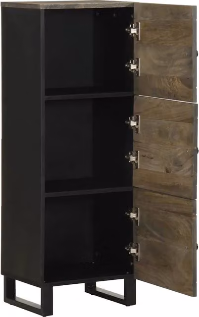 Credenza Buffet Armadio da Cucina Design Mania in Legno di Mango Nero L 40 cm, P 33 cm, H 110 cm – 1