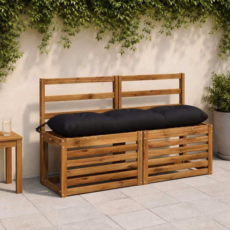 Cuscino per panchina vidaXL VIANEN nero in poliestere con rivestimento rimovibile e resistente ai raggi UV