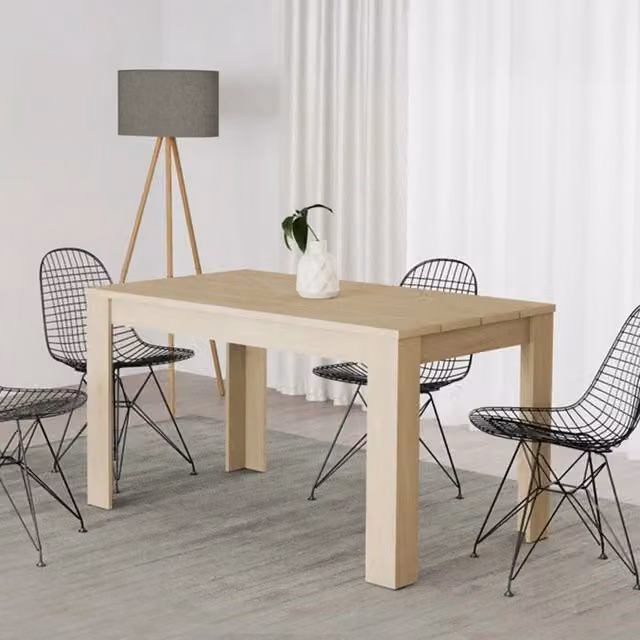 Tavolo fisso Luarca DMORA per 6 persone, rettangolare, colore marrone rovere e beige, L: 135 cm, P: 80 cm, H: 76 cm