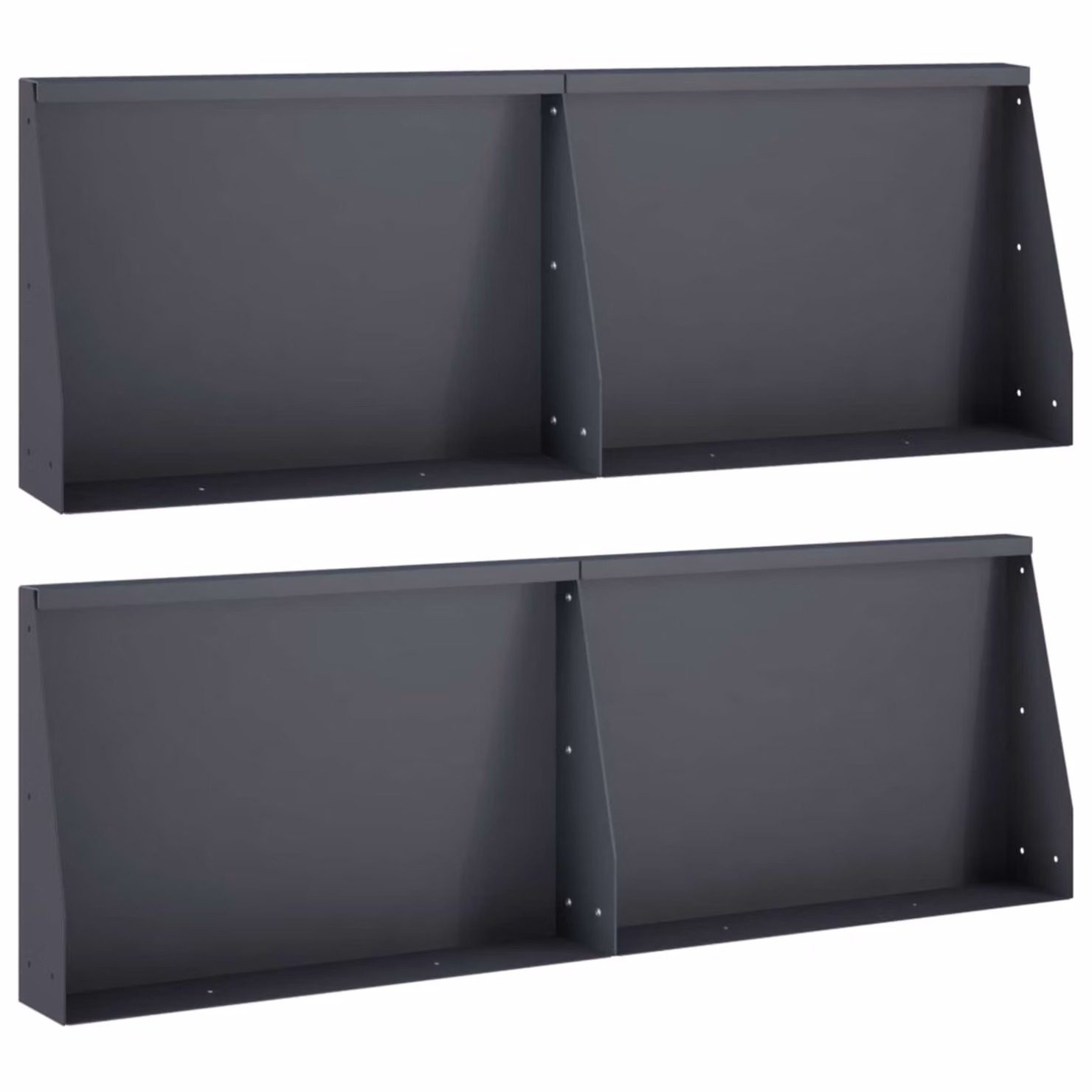Set di 4 muri di contenimento vidaXL in acciaio color antracite, L: 60 cm, P: 12 cm, H: 50 cm