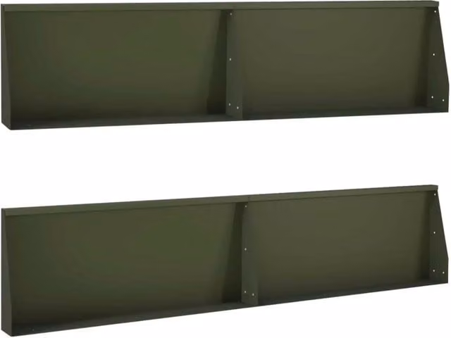 Muro di contenimento 4 pz 100 x 12 x 30 cm Acciaio Verde Oliva 3449033