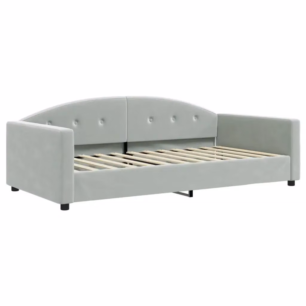 Letto da giorno moderno vidaXL in velluto grigio con funzione letto con dimensioni L: 200 cm, P: 100 cm, H: 75 cm – 2