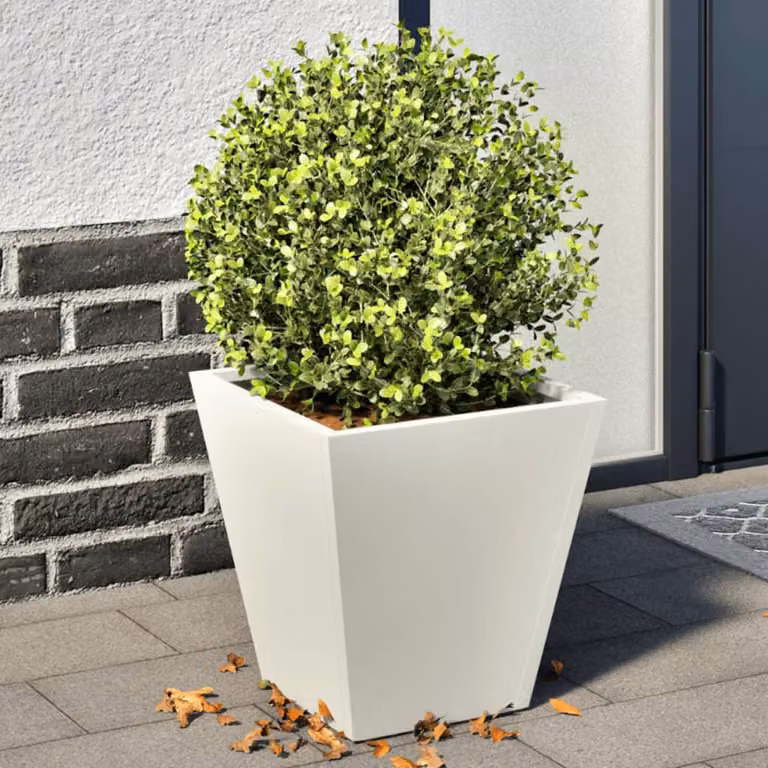 Set di 2 fioriere da giardino vidaXL in acciaio bianche L/P/H: 30 x 30 x 30 cm