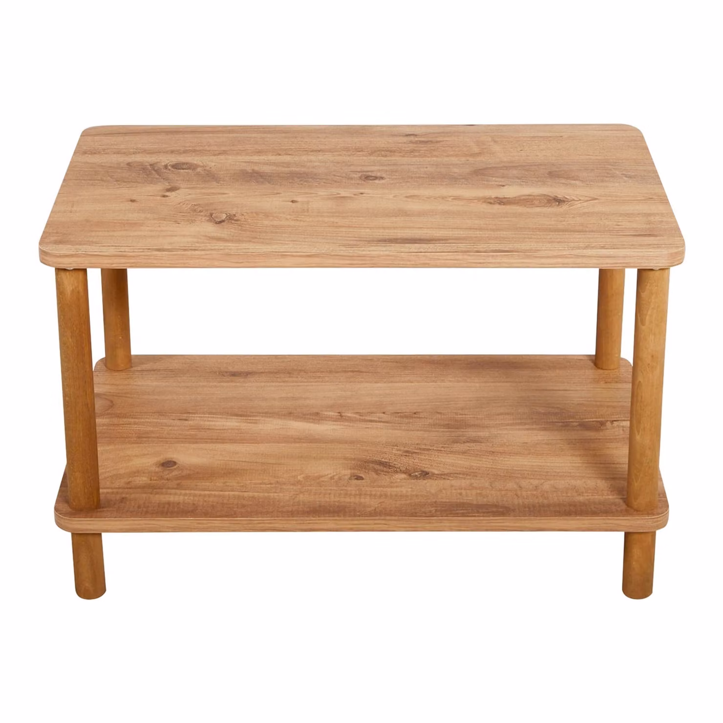 In And OutdoorMatch Tavolino Katelynn - Rettangolare - 43x70x44 cm - Colori del legno - Truciolato e faggio - Design moderno