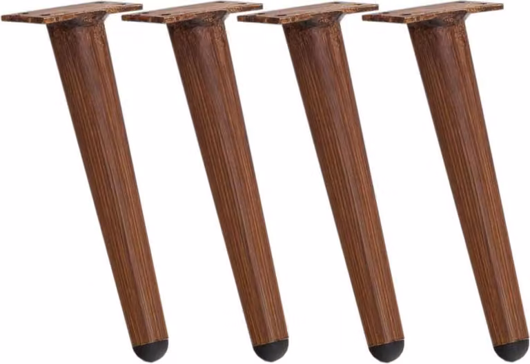 set di 4 pezzi di gambe per mobili in alluminio - antiruggine - incluse le protezioni per il pavimento