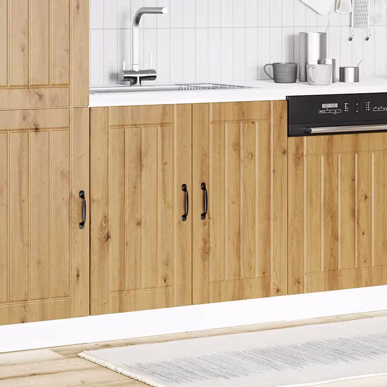 Mobile Base Lavello Lucca Rovere Artigianale Legno Multistrato