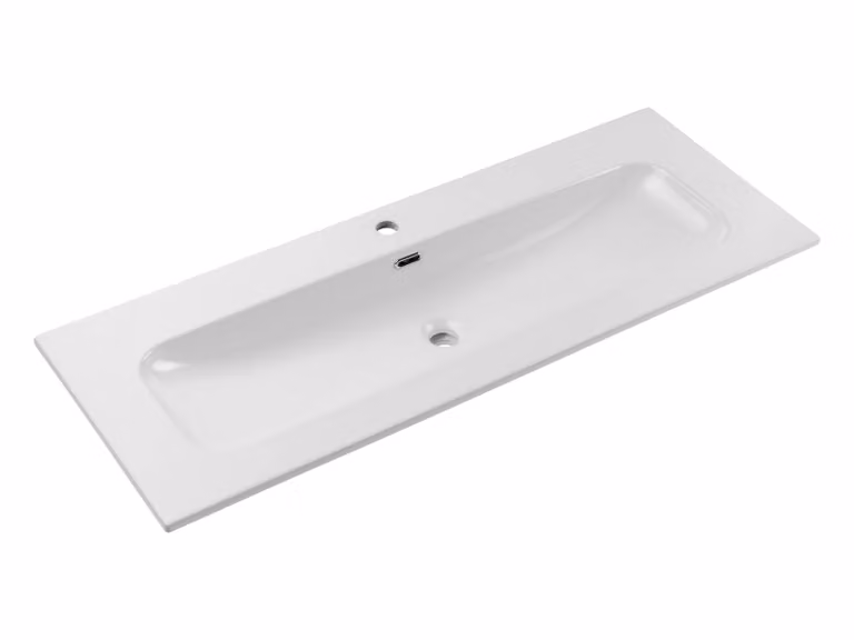Lavabo Comad Fly 120 2TH DP 121x46 cm Vetroceramica bianca