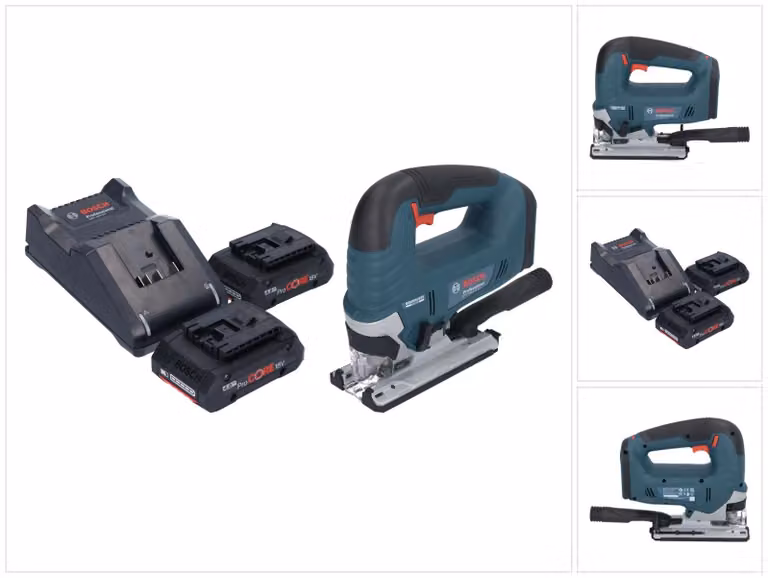 Seghetto alternativo a batteria Bosch GST 18V-125 B Professional 18 V 125 mm Brushless + 2 batterie ProCORE da 4,0 Ah + caricabatterie