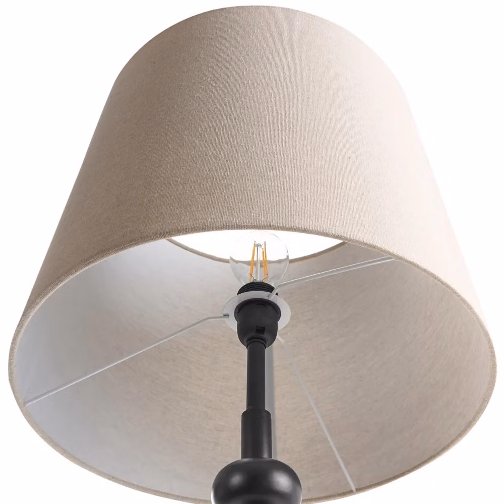 Lampada da terra BELIANI con supporto in metallo nero e paralume in tessuto beige stile classico – 2