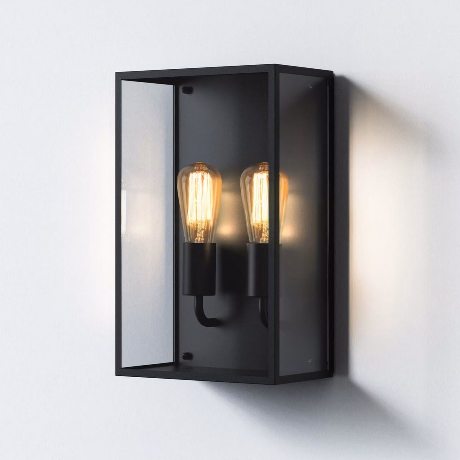 ASTRO Lampada da parete Messina Twin 2x12W E27 nera 1183027