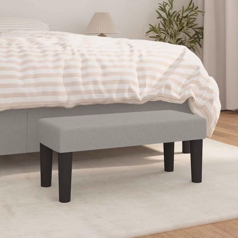 Panca vidaXL Grigio in Tessuto e Legno L: 70 cm, P: 30 cm, H: 30 cm