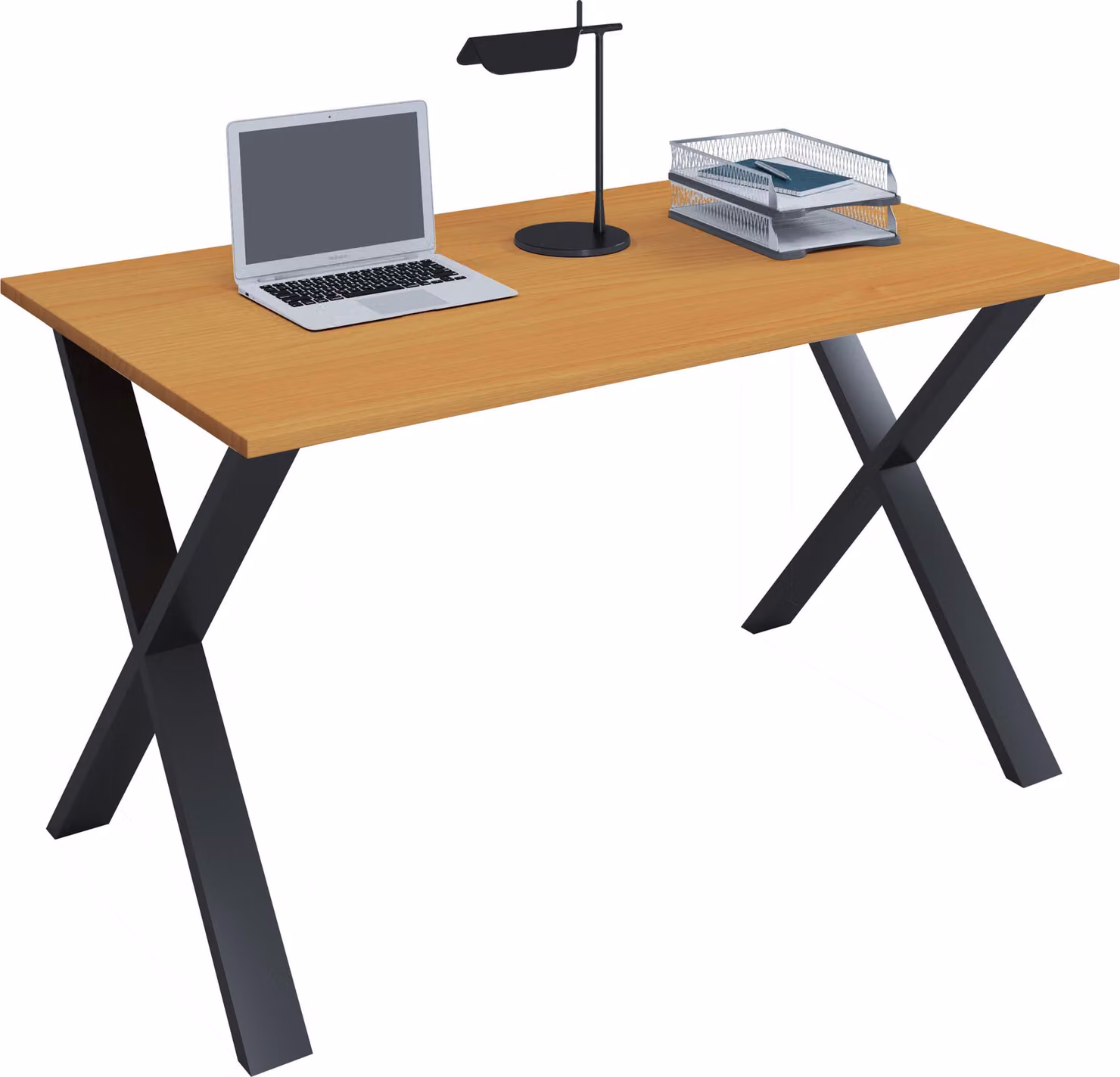 Scrivania in legno | H. 76 x W. 110 x T. 80 cm | Tavolo per computer semplice | piedini in metallo di alta qualità | Tavolo da lavoro | Mobili da ufficio - Lona X