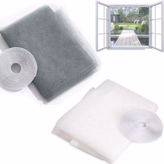 Uniqoos® Set di 2 zanzariere – 150x200 cm, zanzariera autoadesiva con sistema a strappo, magnetica, protegge da zanzare e mosche, grigio/bianco, per finestre e lucernari