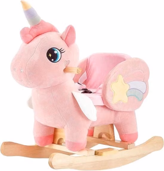 Sedia oscillante per bambini in legno - sedile oscillante per bambini - giocattolo - rosa - con cinturino