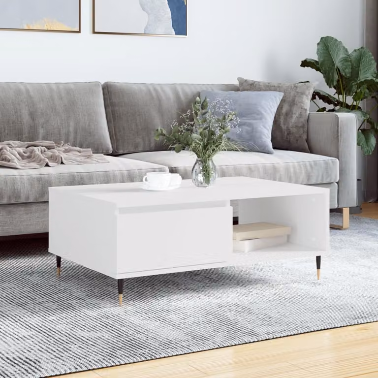 Maison Exclusive - Tavolino bianco 90x60x35 cm Materiale ligneo