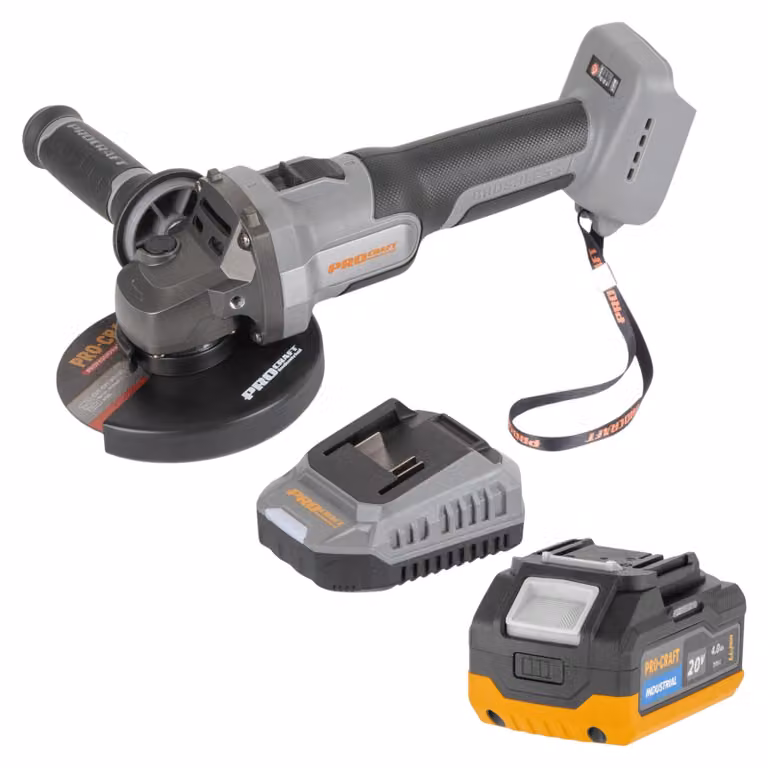 Procraft Industrial AG125Abb Smerigliatrice angolare a batteria 20 V 125 mm Brushless Solo - senza batteria, senza caricabatterie