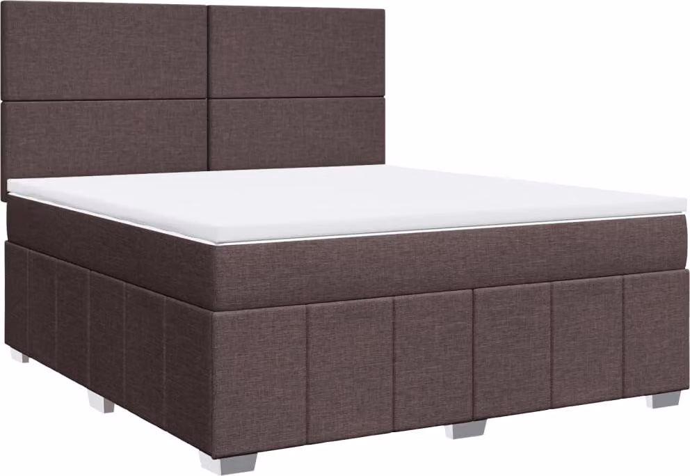 Giroletto a Molle con Materasso Marrone Scuro 180x200cm Tessuto