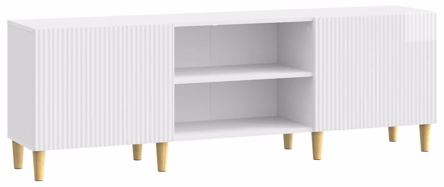 Mobile TV Bianco Lucido 150 x 31 x 50 cm Legno ingegnerizzato