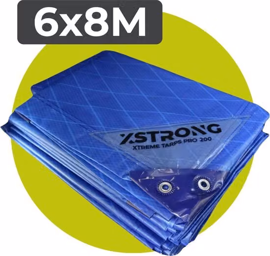 Xstrong Pro 200 - Telone - 6x10 - Verde - Impermeabile e resistente ai raggi UV - Telone a 3 strati con laminazione incrociata