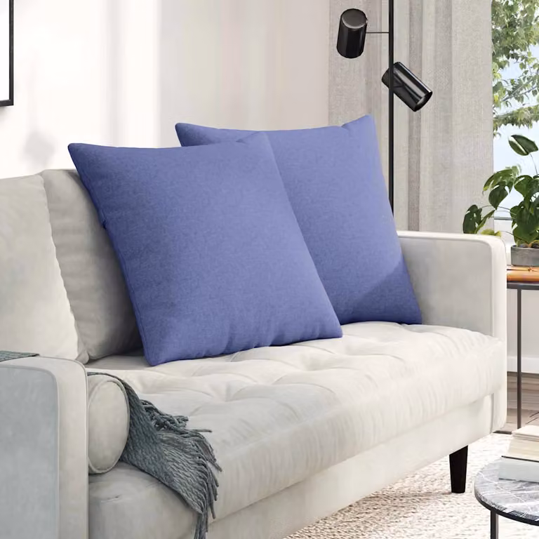 Set di 2 cuscini da divano quadrati vidaXL in tessuto blu, L 80 x P 80 x H 80 cm