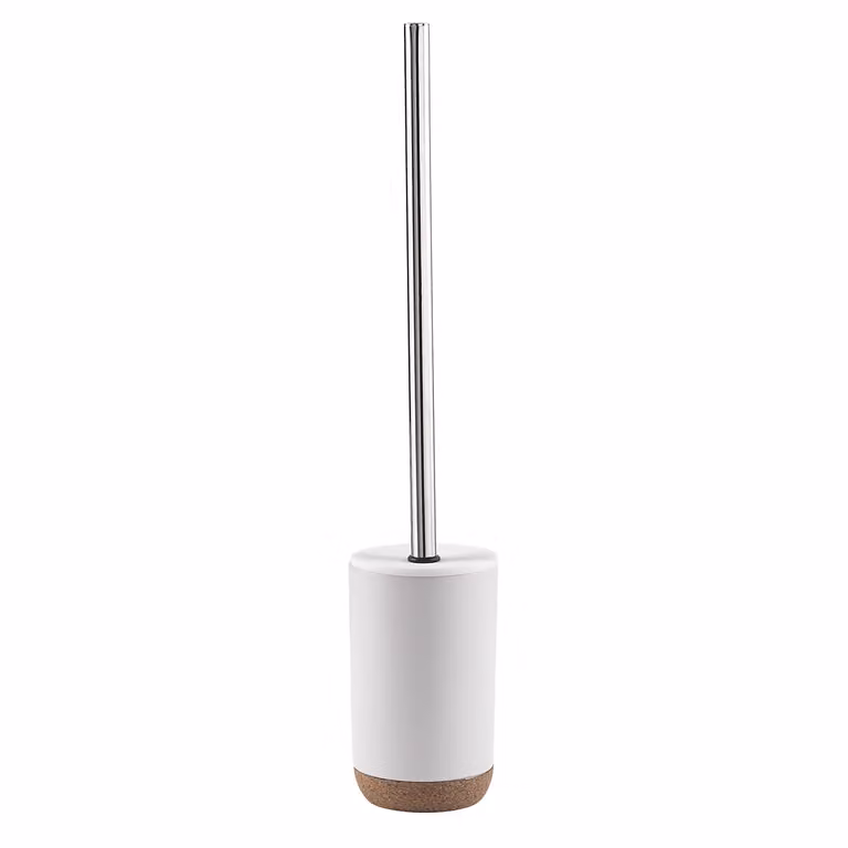 Scopino WC con ciuffo in setole d'appoggio in ceramica e sughero IL33 Gedy serie ILARY Bianco