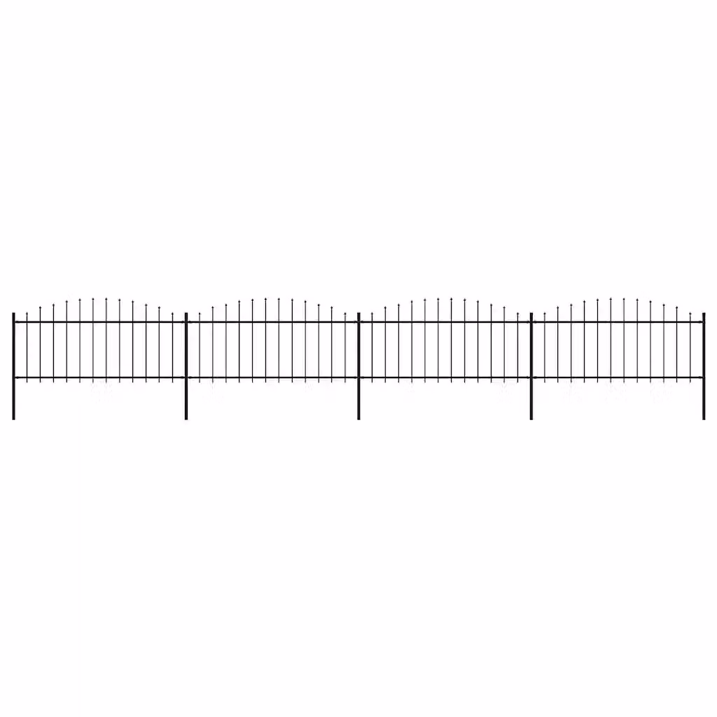 vidaXL Recinzione da Giardino con Punta a Lancia in Acciaio, Nero, L: 671 cm, H: 75 cm