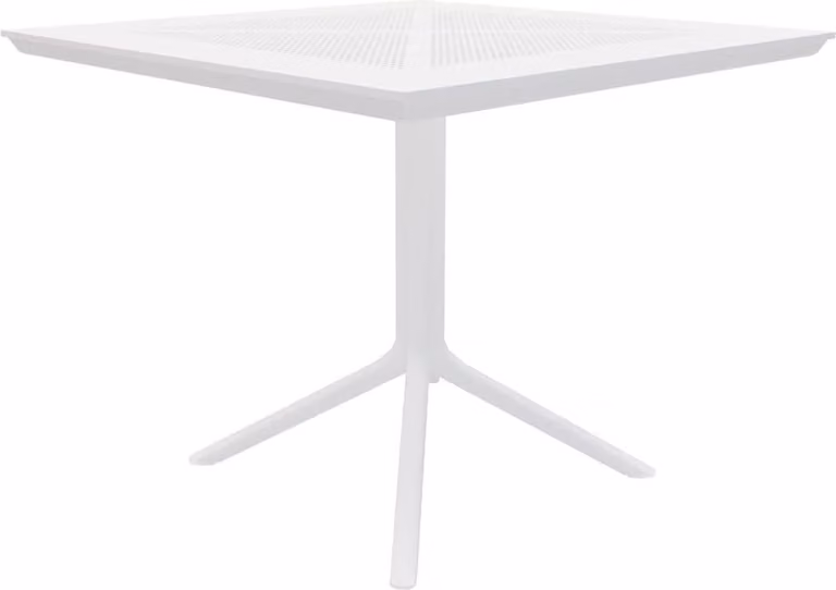 Tavolo da giardino bianco 80x80 cm - Tavolo da balcone - Materiale durevole resistente ai raggi UV