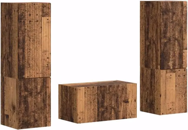 Set mobile TV 5 pz | Armadietto TV | Mobile Porta TV Legno vecchio Legno multistrato
