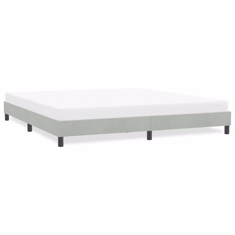 vidaXL Giroletto in Velluto Grigio Chiaro senza Materasso L: 200 cm, P: 220 cm