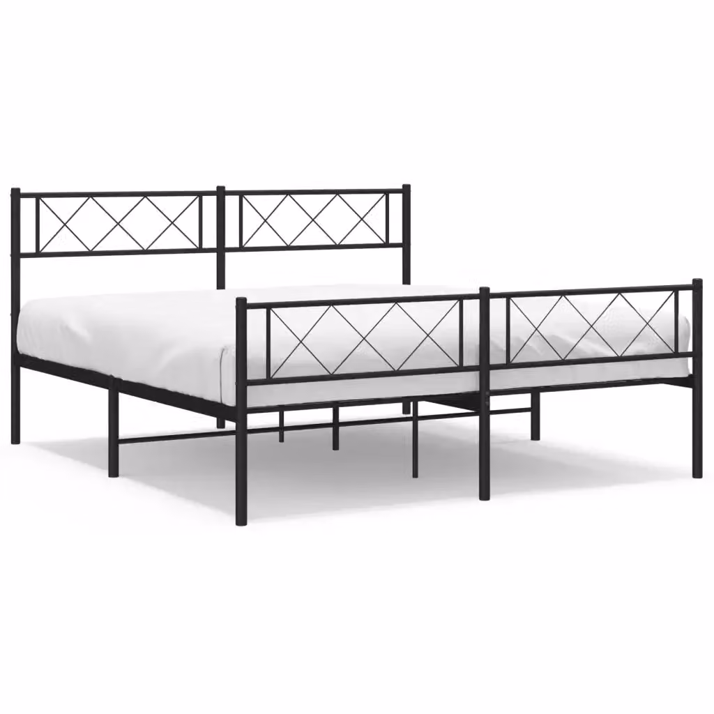 Giroletto con testiera e pediera in metallo nero vidaXL L/P: 140 x 200 cm – 2