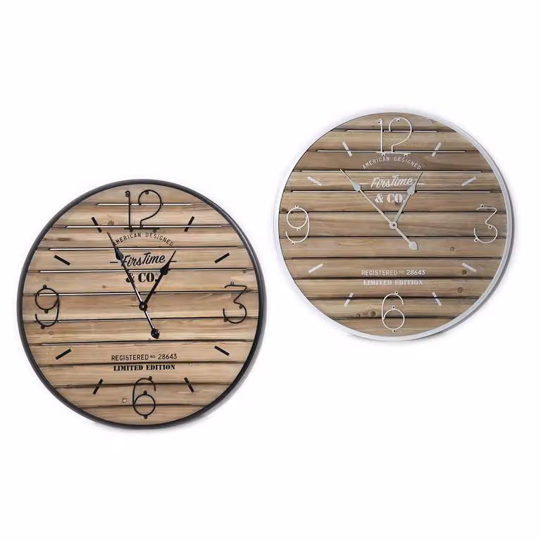 Dictrolux Orologio da Parete Moderno Rotondo in Legno e Metallo Marrone, Diametro: 70 cm