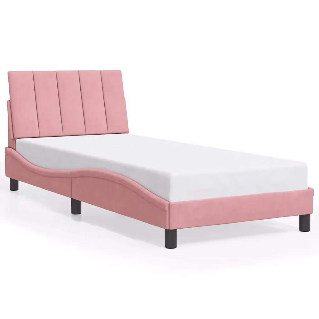 Giroletto Hanko vidaXL in Velluto Rosa L/P/H: 200 x 80 x 32 cm senza Materasso – 2