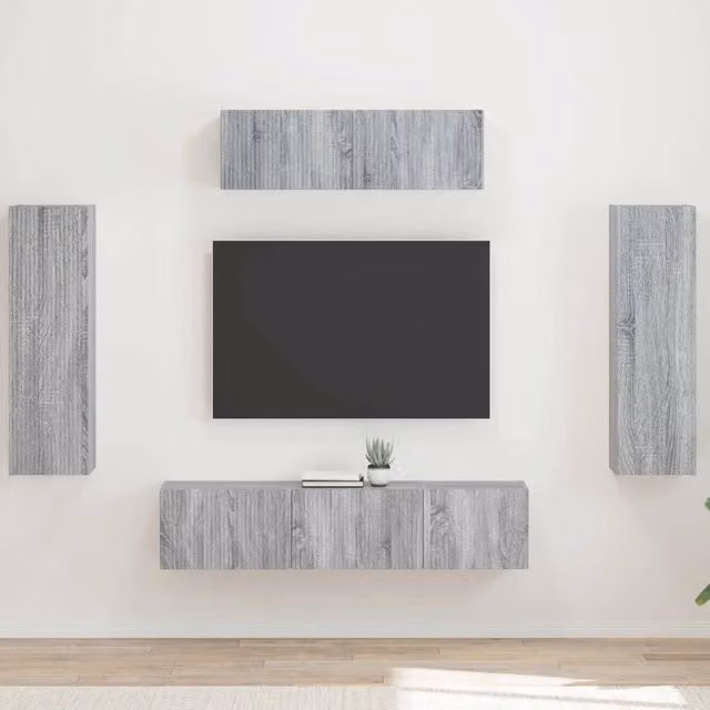 Mobile TV 5 pz Grigio Sonoma 3409174