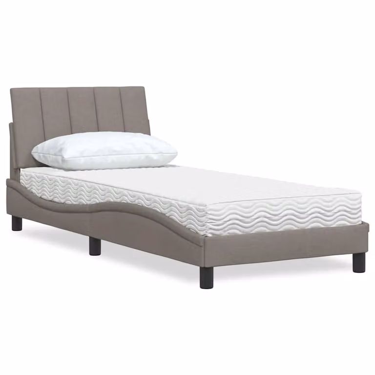 Letto con Materasso Hanko vidaXL in Tessuto Tortora L: 80 cm, P: 200 cm