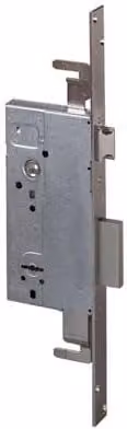 Serratura a infilare Cisa 57215 in acciaio inossidabile color argento con tre punti di chiusura e chiave