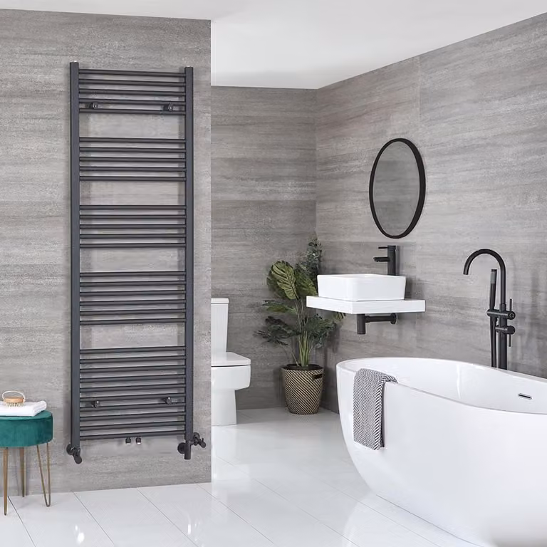 Scaldasalviette Misto Piatto - Termoarredo Bagno Antracite - 1785 x 600mm - 890W - Neva