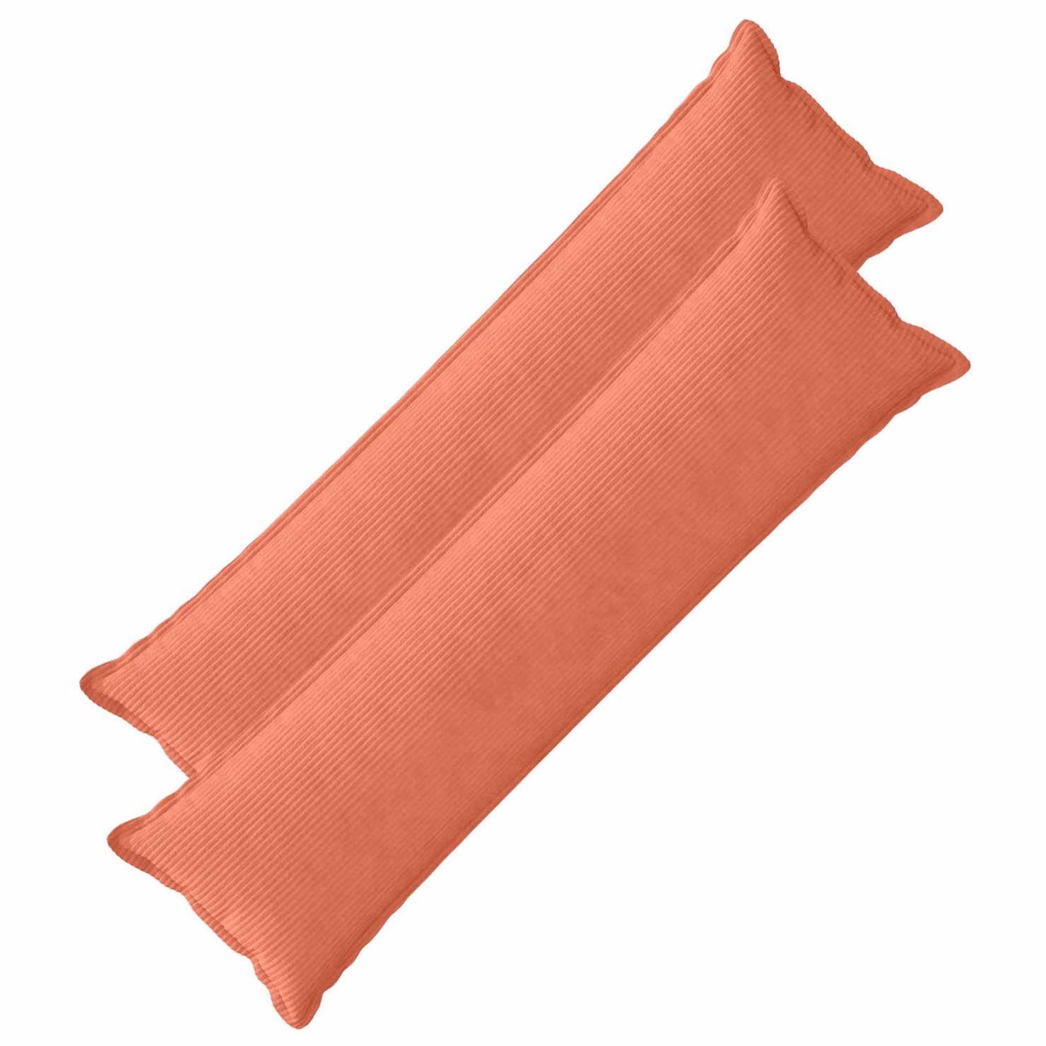 Set di 2 federe vidaXL HOUTEN in velluto a coste, colore rosso arancio, L 145 x P 40 cm