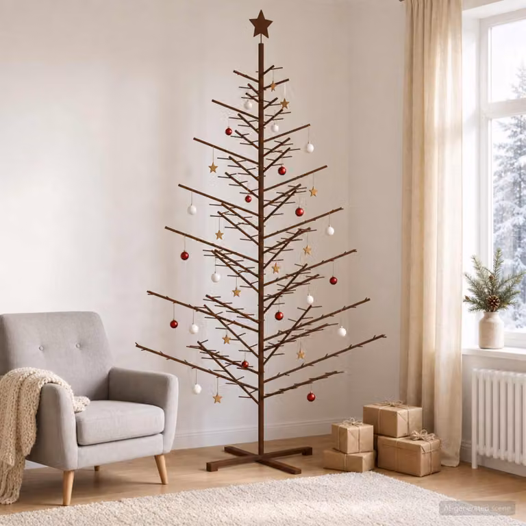 vidaXL Albero di Natale in legno 240 cm Bambù e legno di pino massello