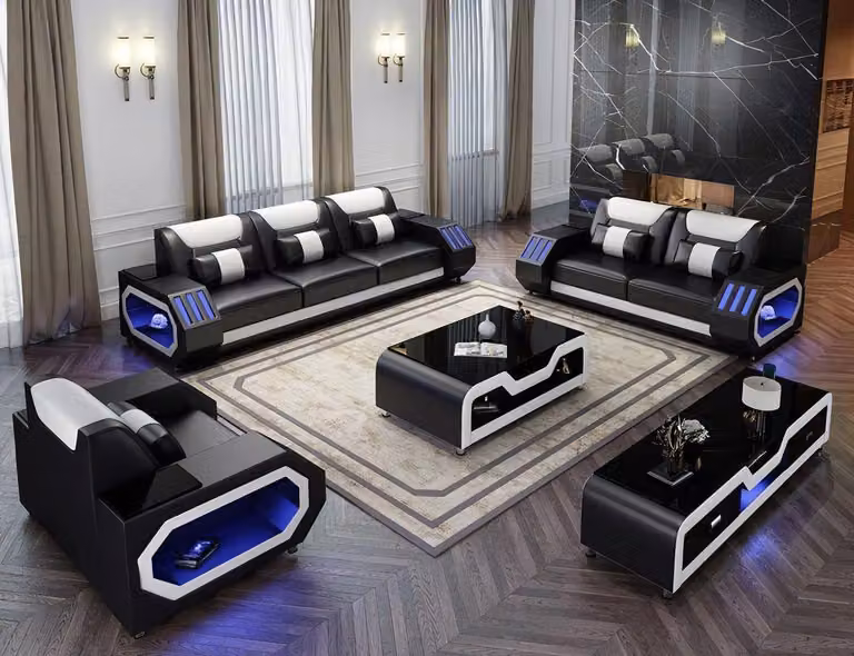 Komplett Set Sofagarnitur 321 Sitzer Couchtisch Design Wohnlandschaft 4tlg.