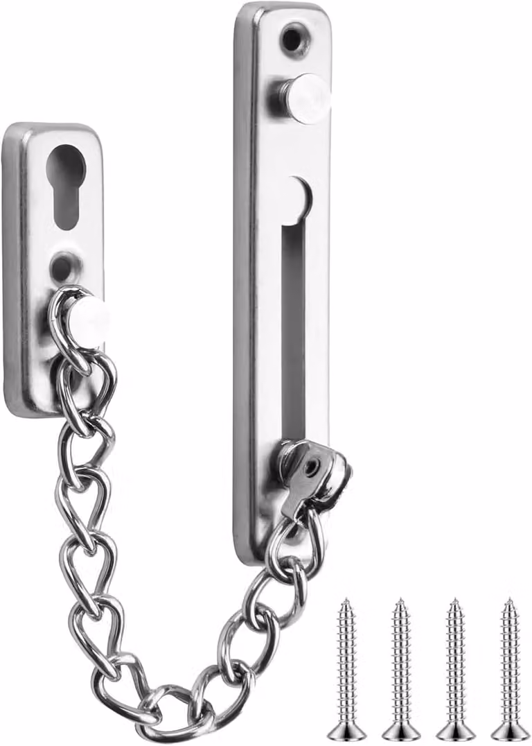 Catena di sicurezza per porte in acciaio inossidabile, resistente alla corrosione, adatta sia per porte interne che esterne, per la protezione contro i furti