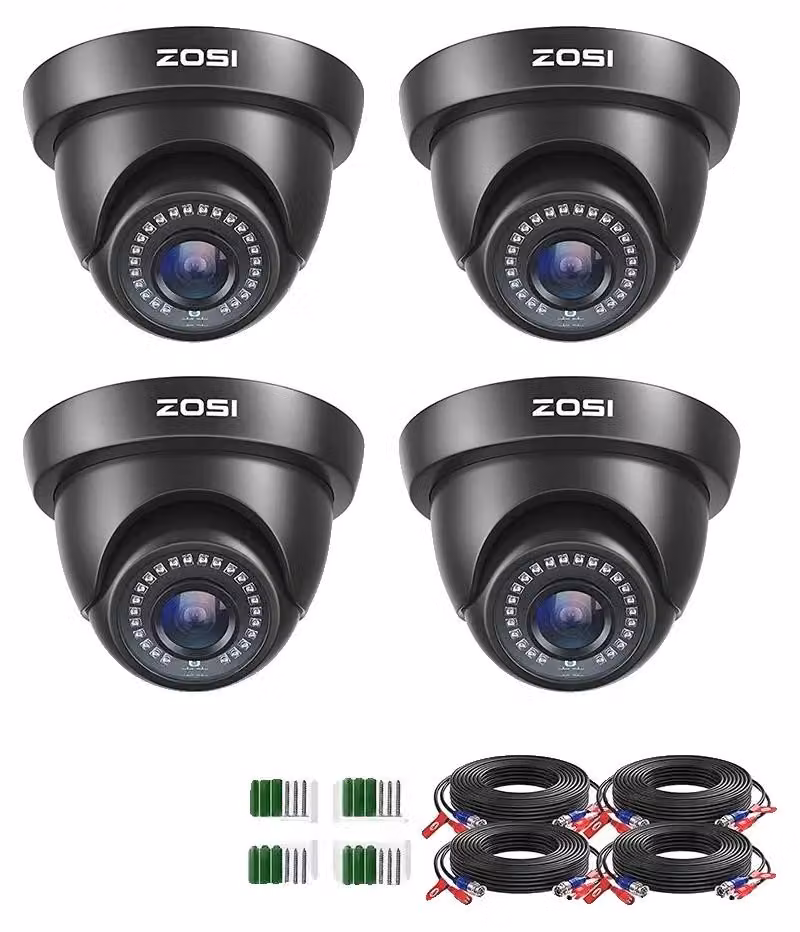 Telecamere di sicurezza CCTV, risoluzione HD 1080P, visione notturna, colore nero, alimentazione 220V-240V, spina di tipo europeo