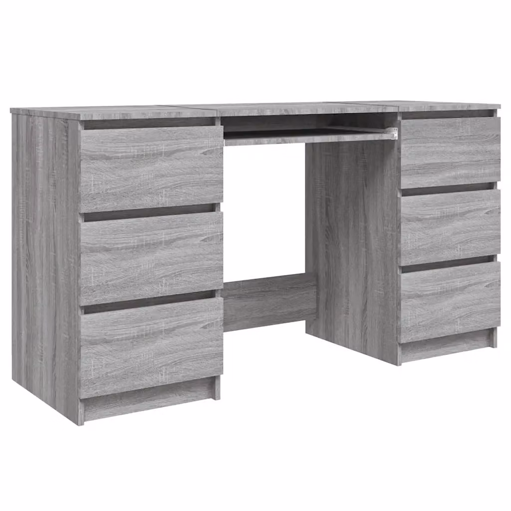 Scrivania da computer minimalista vidaXL in legno grigio L/P/H: 140 x 50 x 77 cm – 2
