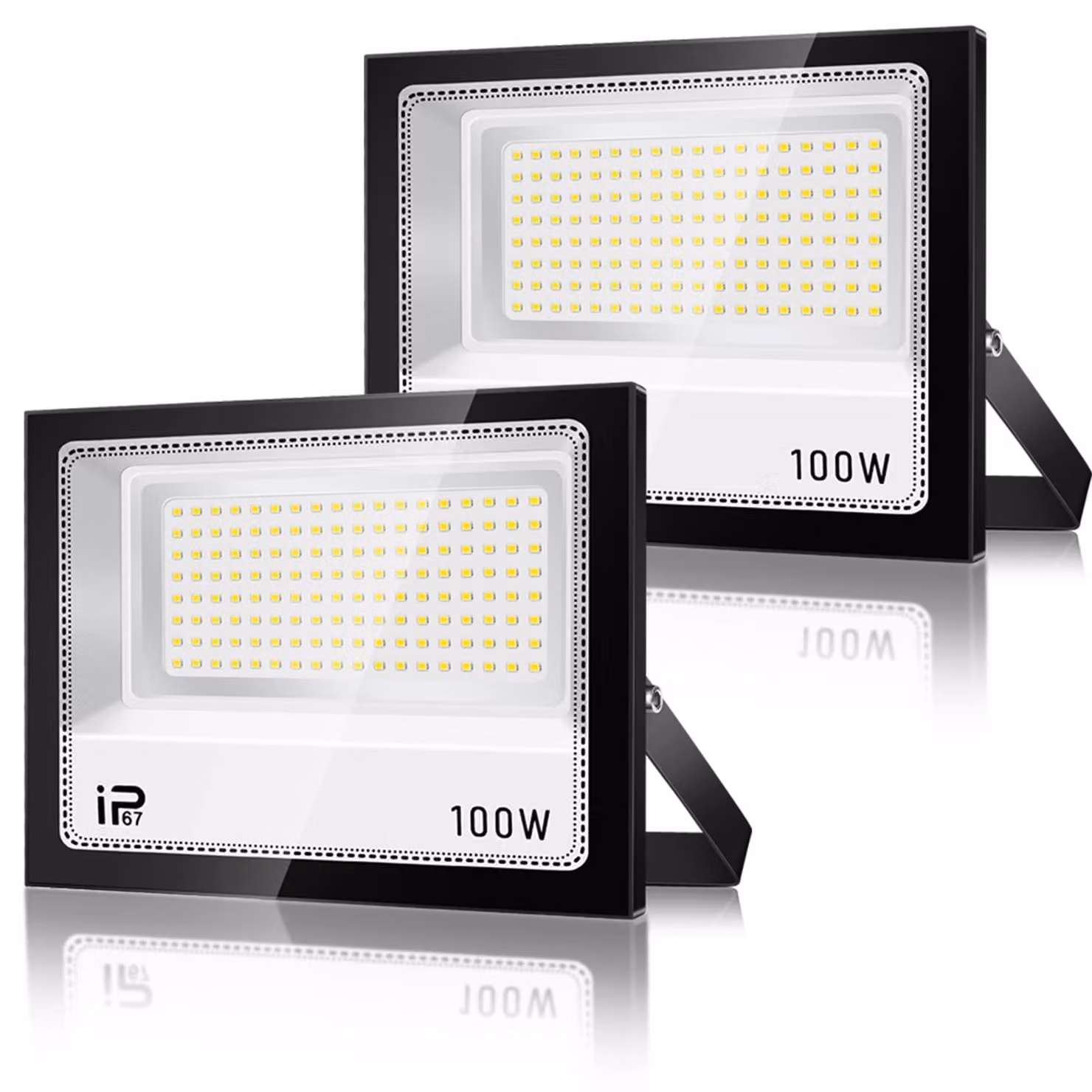 Fari a LED da 100W, confezione da 2, grado di protezione IP67, 10000 lumen, 7000K, luce bianca fredda