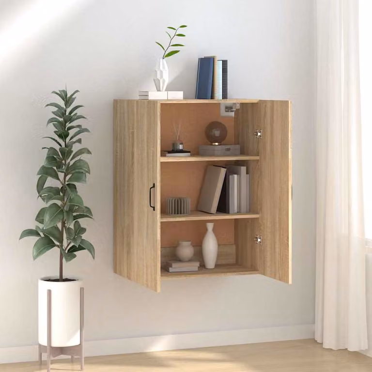 Pensile Mobile vidaXL in Legno Rovere Sonoma Marrone L: 69,5 cm, P: 34 cm, H: 90 cm