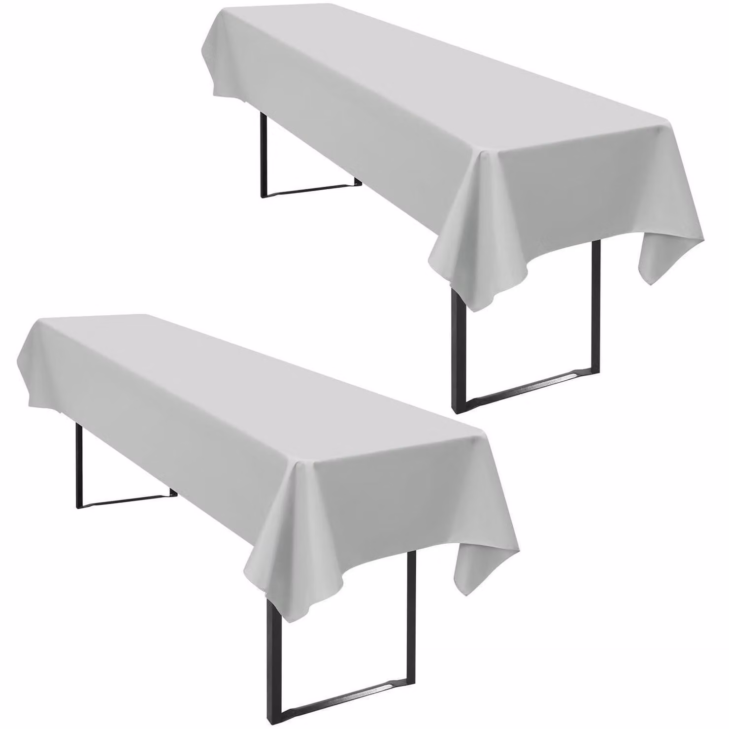 2 tovaglioli per tavolo, set per birreria, 100 x 250 cm, grigi, in poliestere, impermeabili