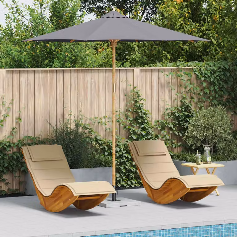 Maison Exclusive - Ombrellone da giardino rotondo, diametro 270 x 260 cm, bambù, grigio scuro